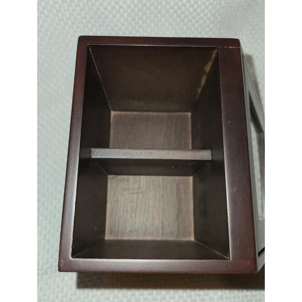 Pottery Barn Bedford Photo Frame Bookend Desk Organizer Espresso Wood 4x3 Single